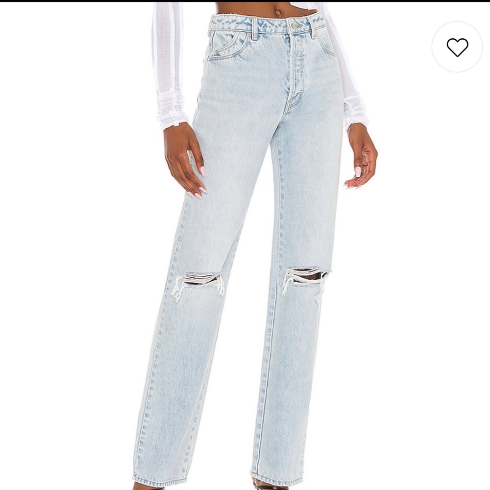 Rollas classic straight jeans with distress, straight to baggy fit